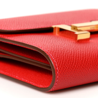 Hermes Epsom Constance Short Wallet Rouge Casaque 10 of 11