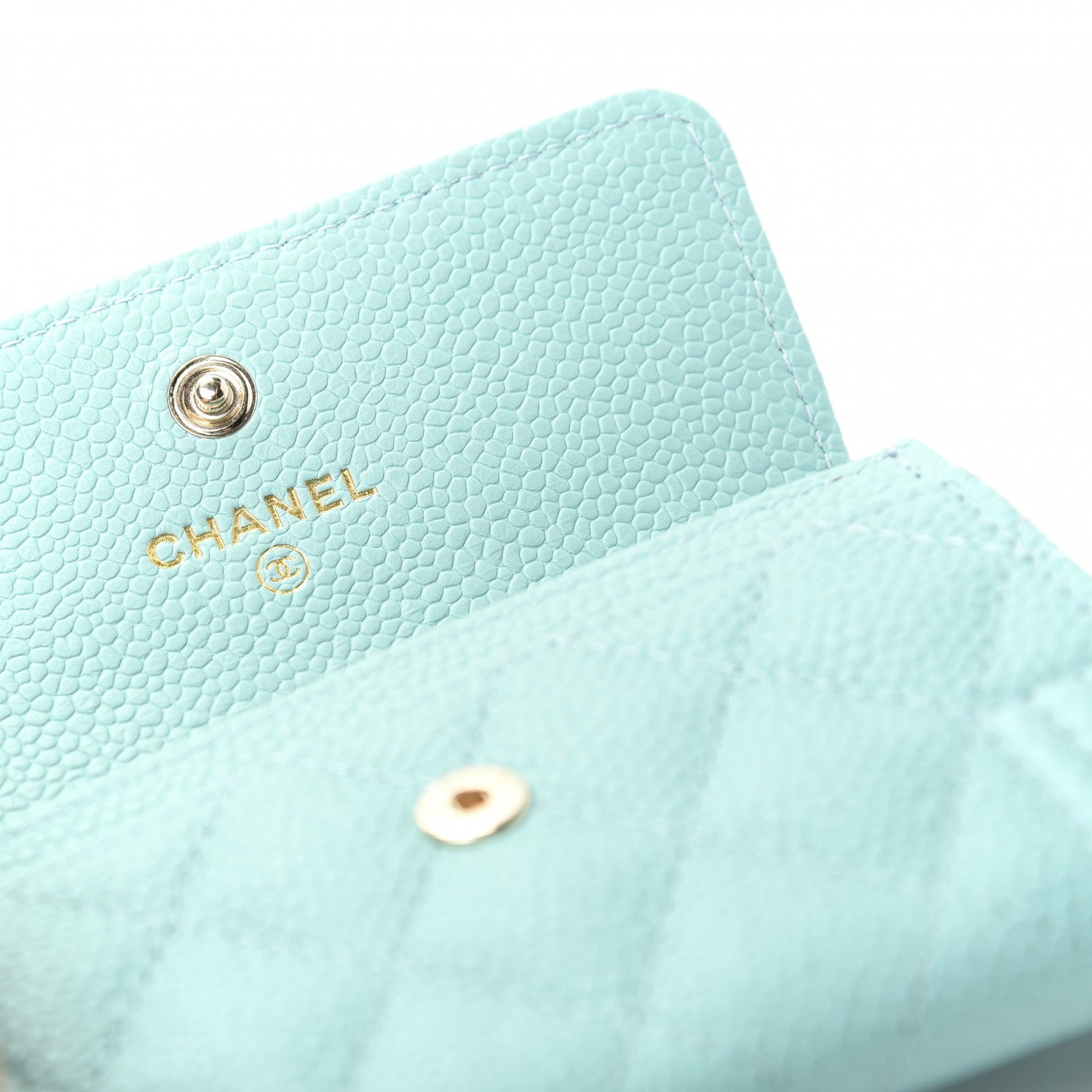 Chanel Caviar Quilted Boy Flap Card Holder Light Blue 6 of 9