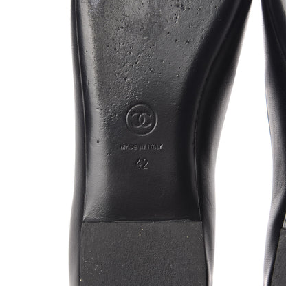 Chanel Enamel Pearl Crystal Lambskin Womens CC Mocassin Loafers 42 Black 12 of 15
