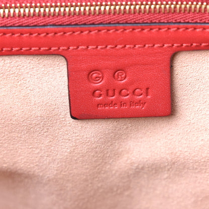 Gucci GG Supreme Monogram Blooms Medium Zippered Bucket Tote Beige Blue Navy Hibiscus Red 6 of 9