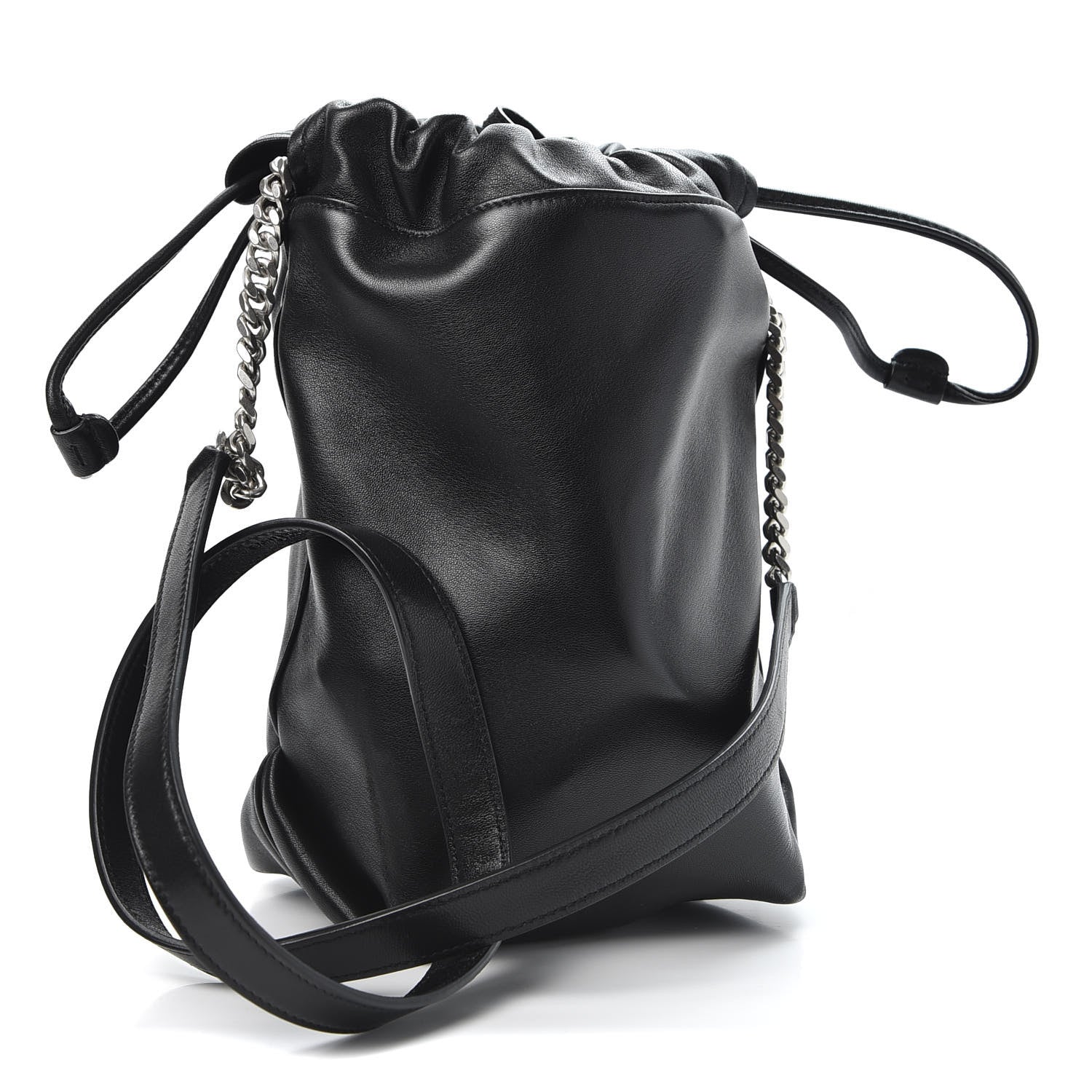 Saint Laurent Lambskin Small Teddy Bucket Bag Black 2 of 7