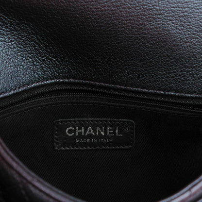 Chanel Iridescent Goatskin Quilted Small Double Carry Waist Chain Flap Purple 7 of 7
