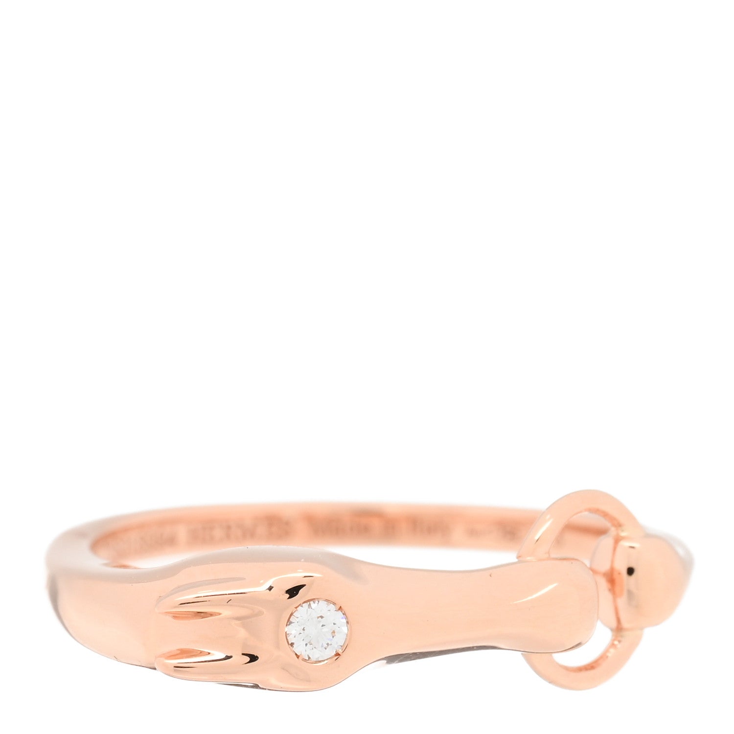 Hermes 18K Rose Gold Diamond TPM Galop Ring 53 6.25 2 of 6