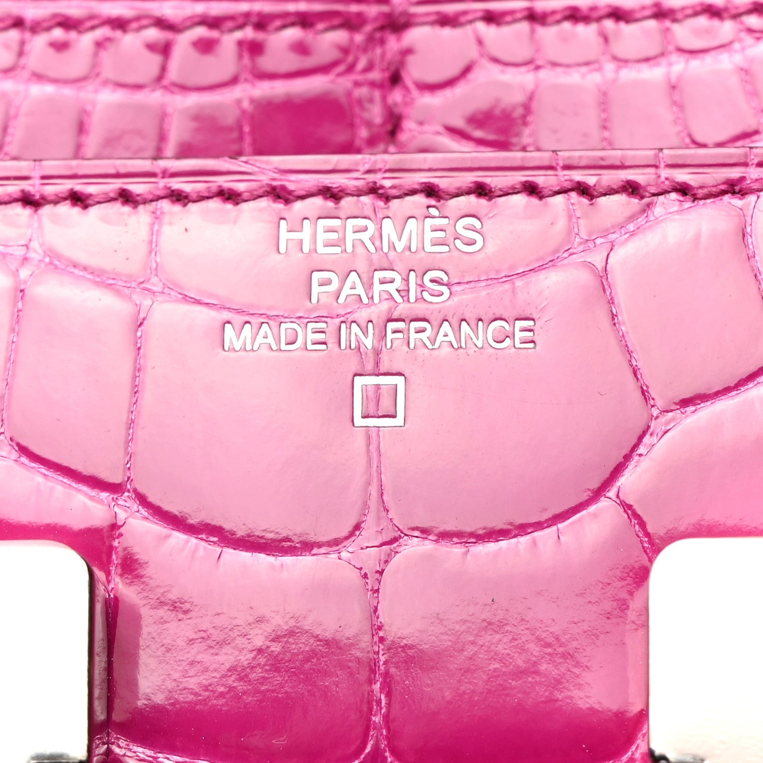 Hermes Shiny Alligator Constance Short Wallet Rose Scheherazade 6 of 7