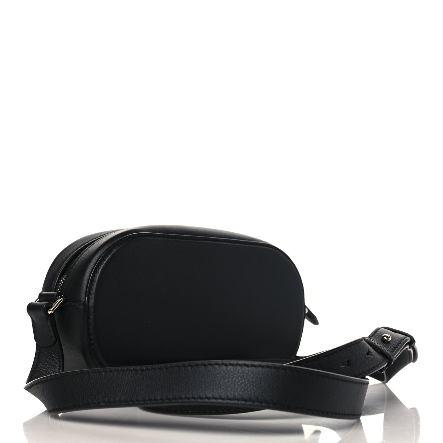 Calfskin Double Gancio Crossbody Bag Black