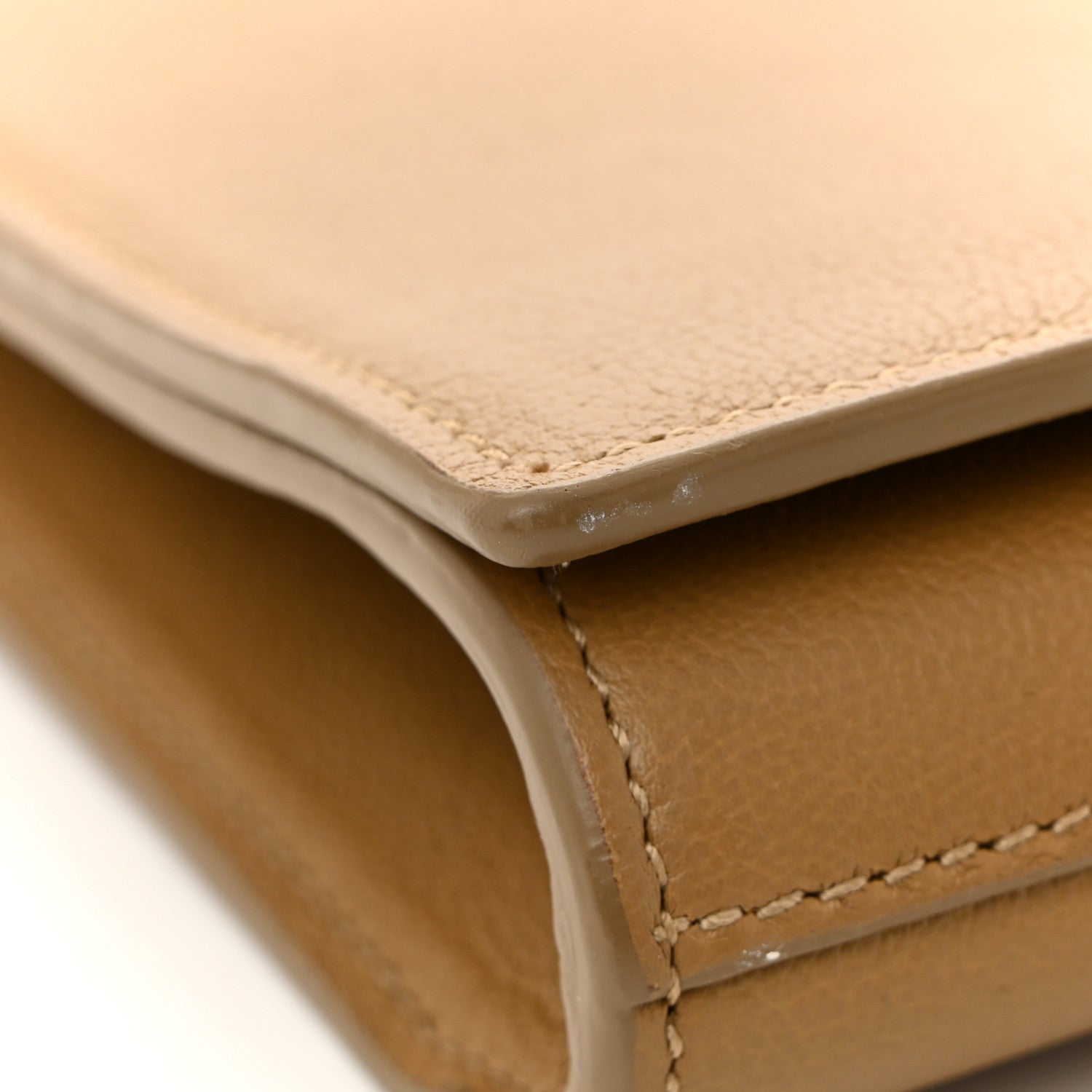 Saint Laurent Calfskin Monogram Large Belle De Jour Clutch  Beige 8 of 10