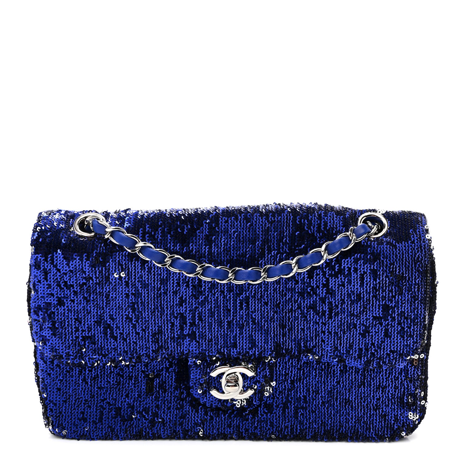 Chanel Sequin Medium Flap Dark Blue 1 of 11