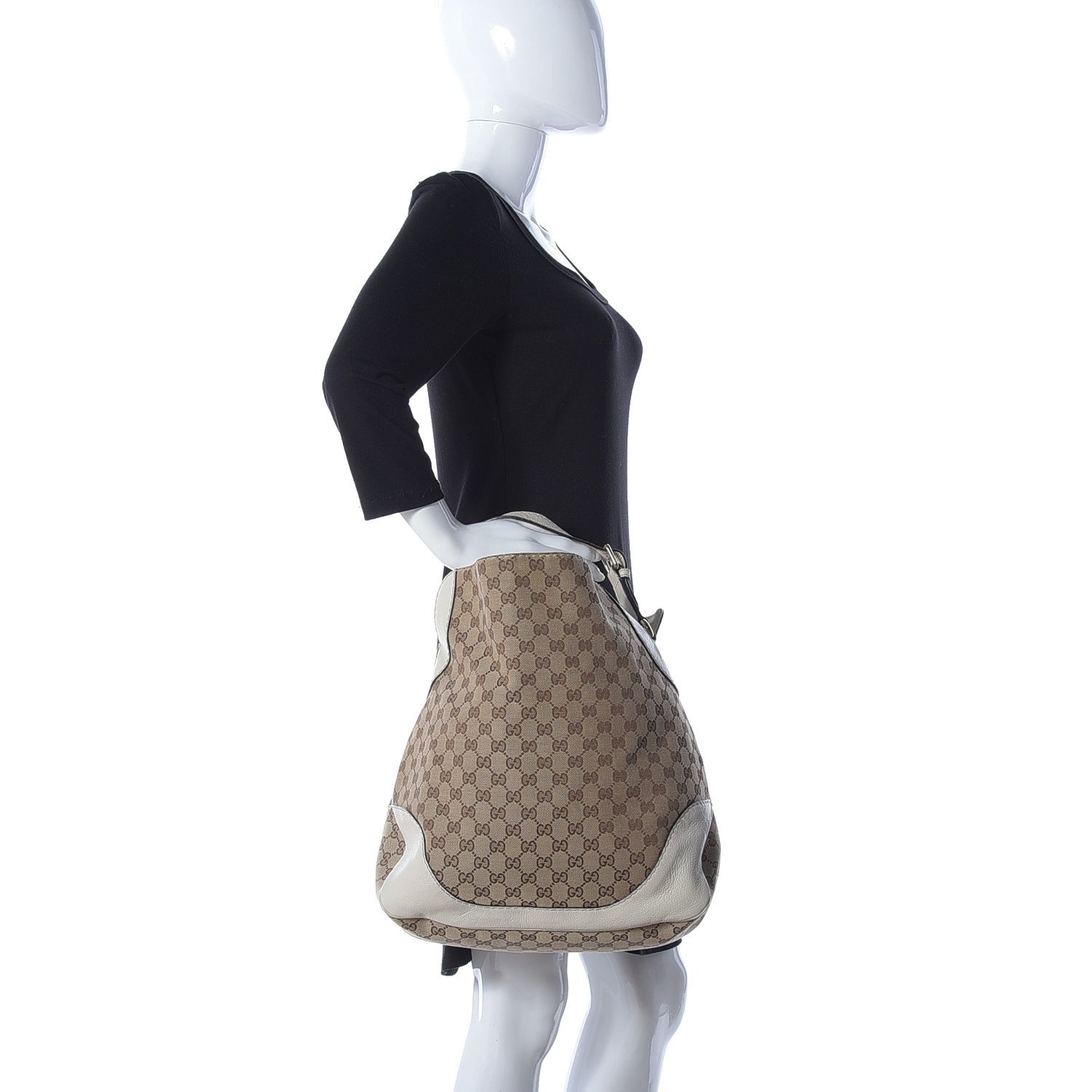 Gucci Monogram Medium Charlotte Hobo Off White 2 of 11