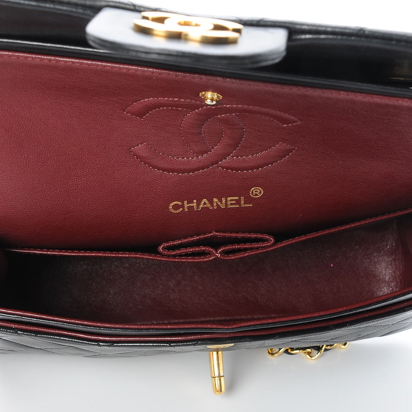 Lambskin Quilted Small Double Flap Black