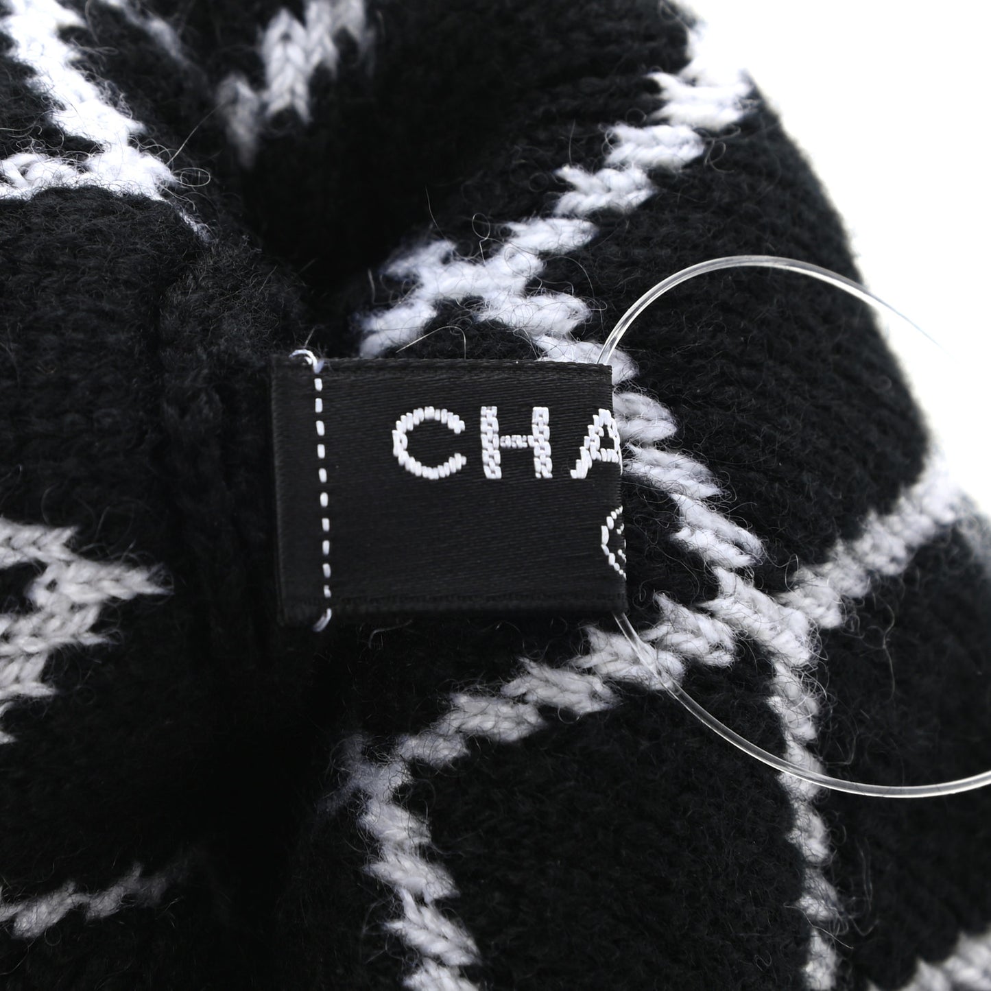 Cashmere Blend CC Gloves Black White
