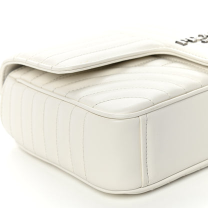 Prada Soft Calfskin Impunture Diagramme Medium Chain Flap Shoulder Bag White 11 of 12