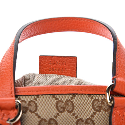 Gucci Monogram Dollar Calfskin Small Bree Tote Beige Ebony Sun Orange 9 of 9