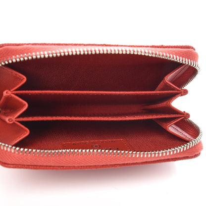 Chanel Caviar Quilted Zip Around Coin Purse Red 5 of 9