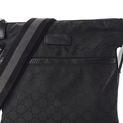 Gucci Nylon Monogram Small Flat Messenger Bag Black 7 of 9