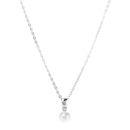 Mikimoto Sterling Silver Akoya Pearl 6mm Pendant Necklace 1 of 7
