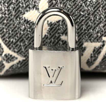 Louis Vuitton Denim Monogram Jacquard Speedy Bandouliere 25 Black 7 of 12