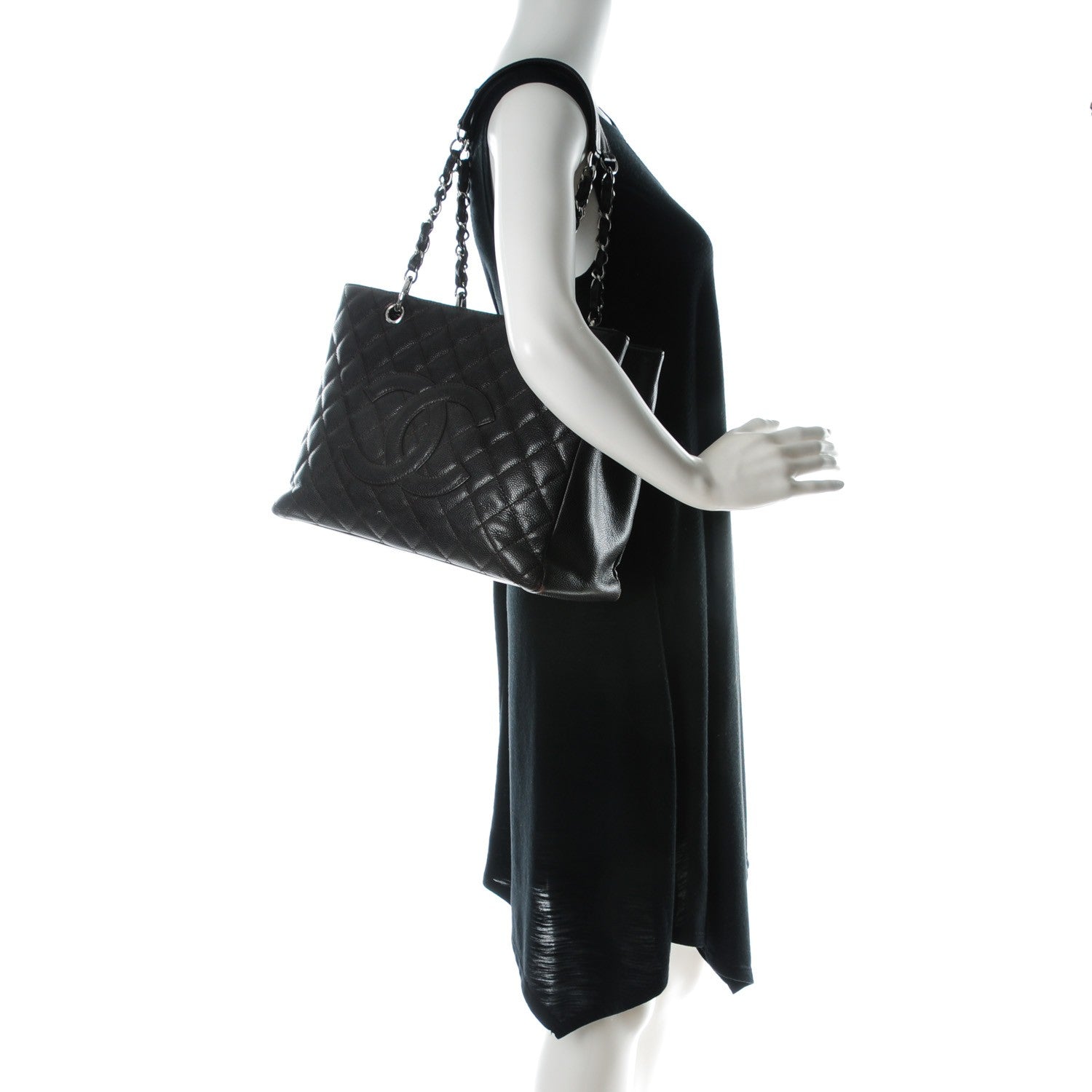 Chanel Caviar Quilted Grand Shopping Tote GST Dark Brown 2 of 7