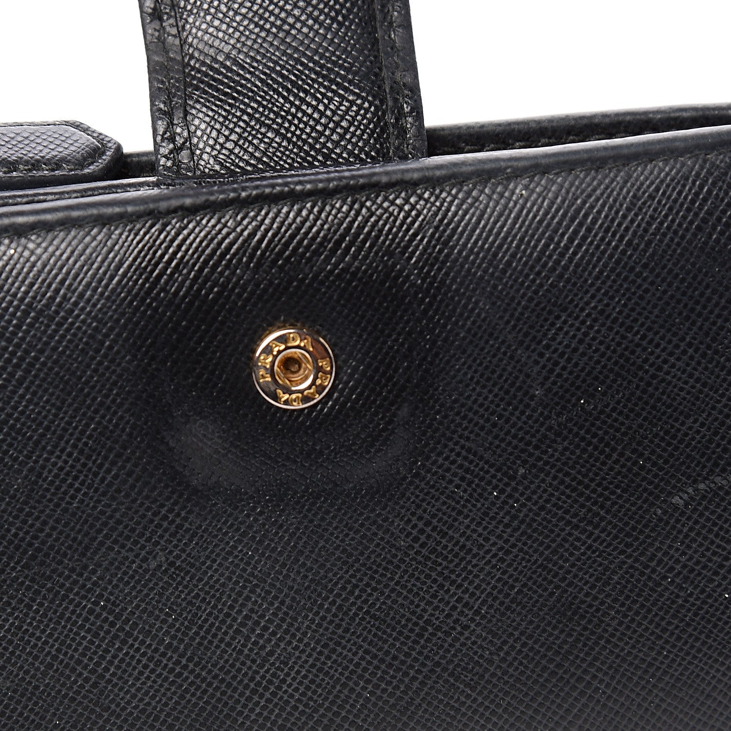 Prada Saffiano Metal Compact Wallet Black 7 of 7