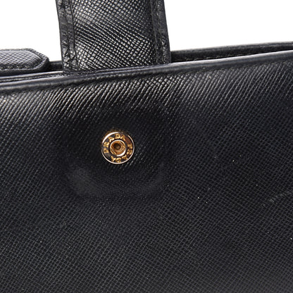 Prada Saffiano Metal Compact Wallet Black 7 of 7