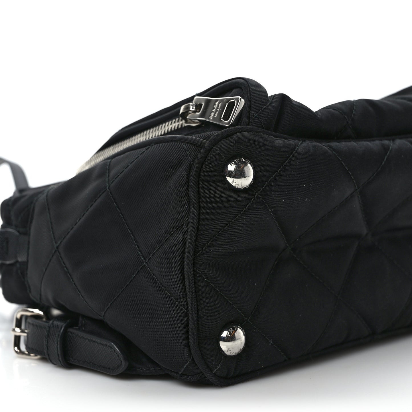 Nylon Tessuto Impuntu Quilted Backpack Black