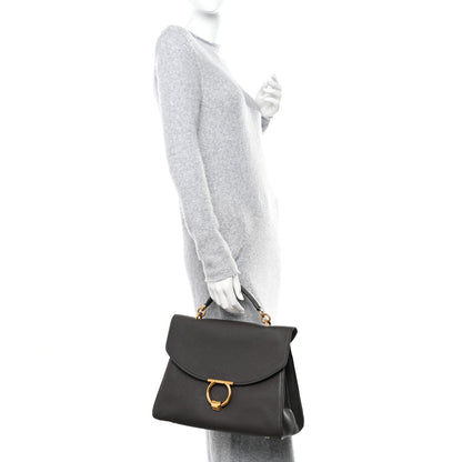 Salvatore Ferragamo Calfskin Medium Margot Top Handle Satchel Flannel 2 of 9