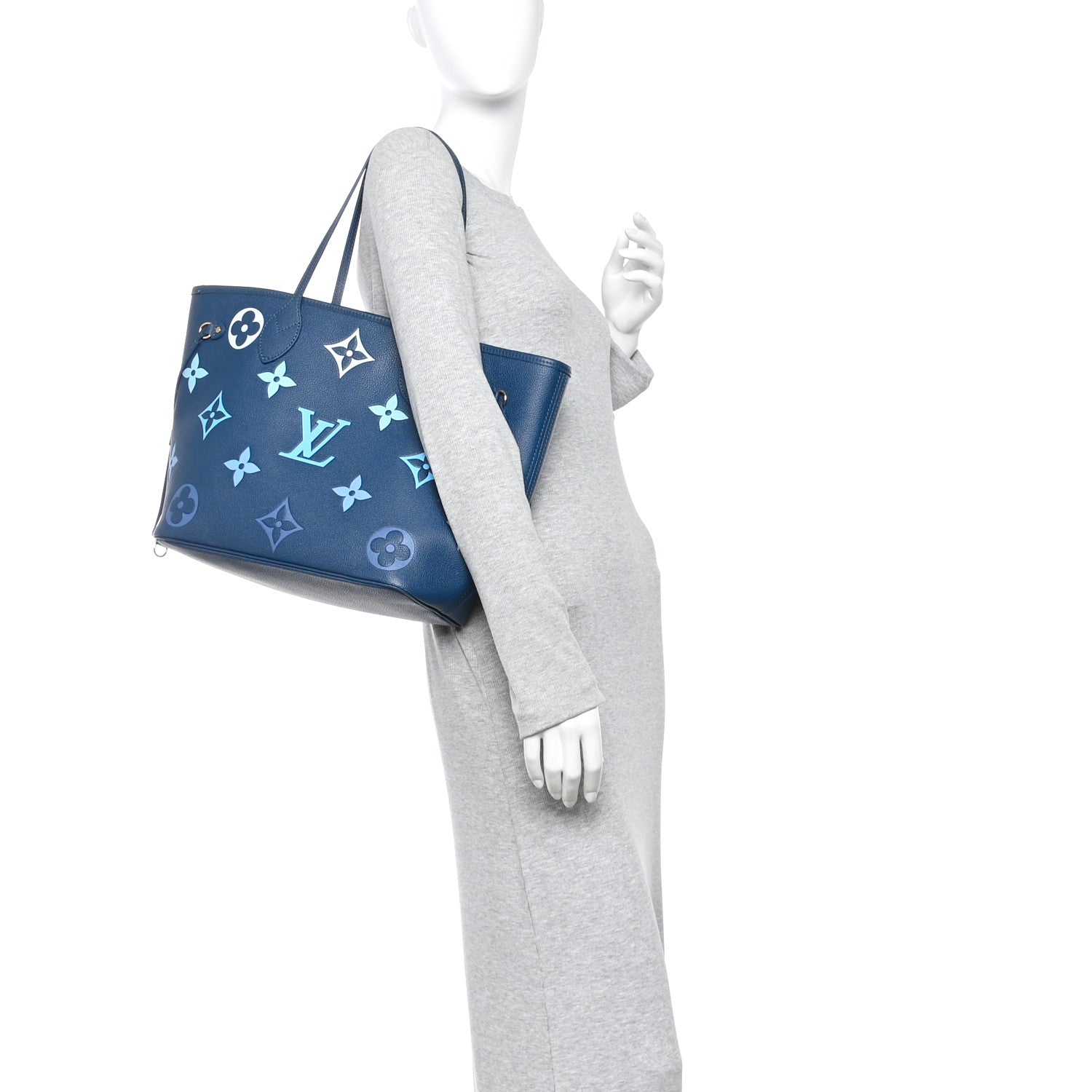 Louis Vuitton Empreinte Monogram Giant Neverfull MM Degrade Bleu 2 of 14