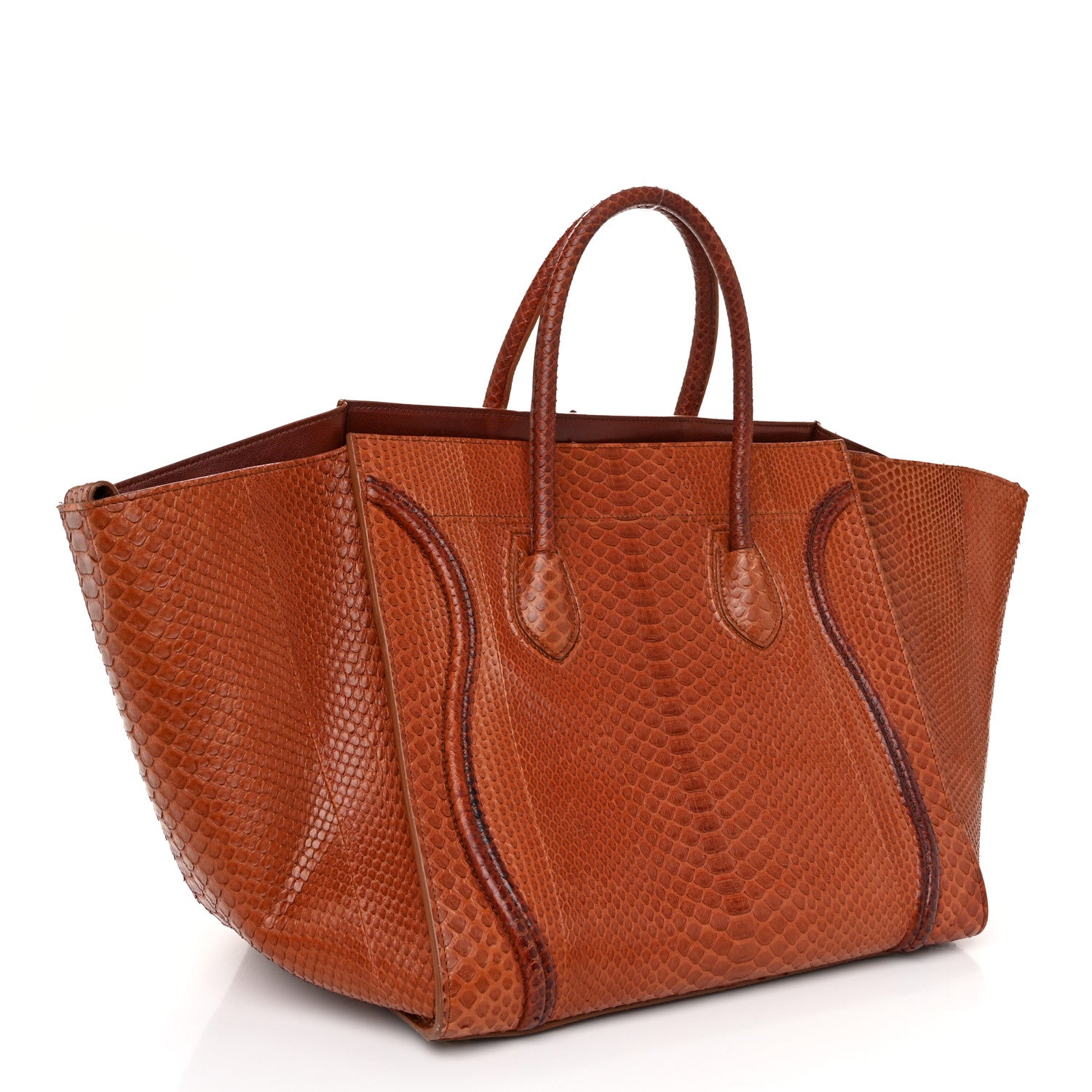 Celine Snakeskin Medium Phantom Luggage Chestnut 3 of 13