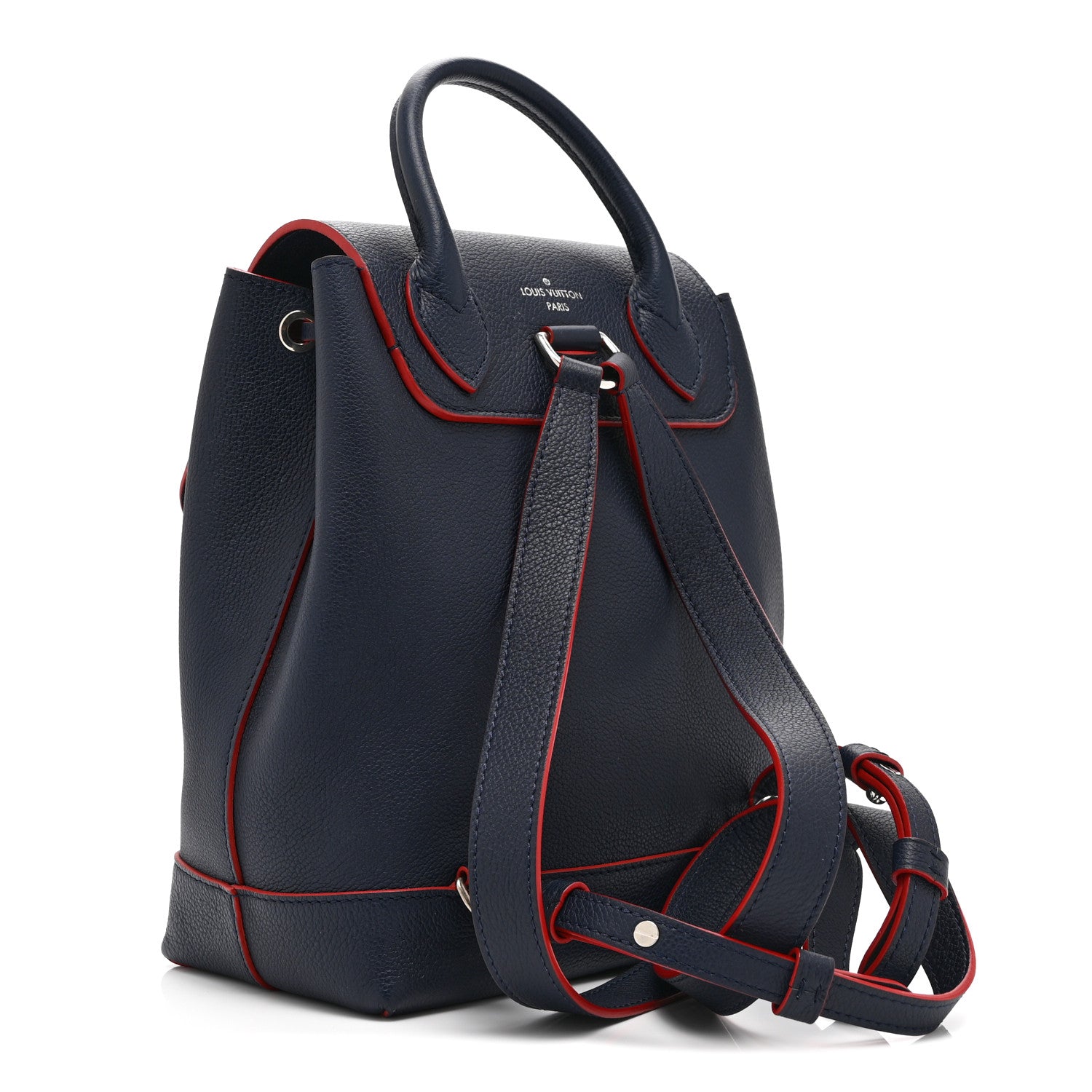 Louis Vuitton Soft Calfskin Lockme Backpack Marine Rouge 3 of 10
