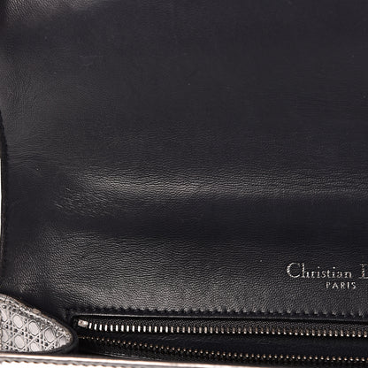 Christian Dior Metallic Patent Micro-Cannage Medium Diorama Flap Bag Silver 9 of 15