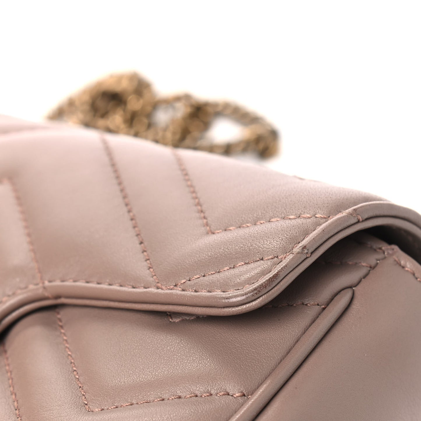 Calfskin Matelasse Super Mini GG Marmont Shoulder Bag Porcelain Rose