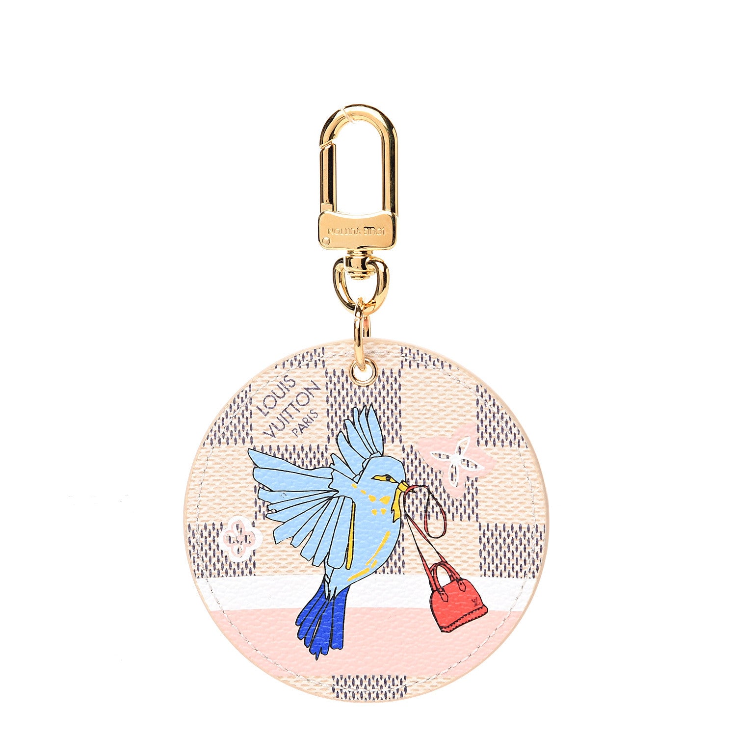 Louis Vuitton Damier Azur 2018 Christmas Animation Bag Charm Key Ring 1 of 3