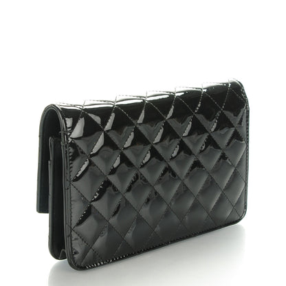 Chanel Patent Quilted Brilliant Wallet On Chain WOC Black 3 of 8