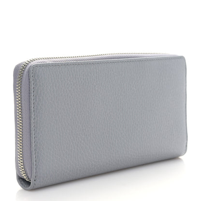 Gucci Dollar Calfskin Monochrome GG Marmont Zip Around Wallet Deep Grey 3 of 9