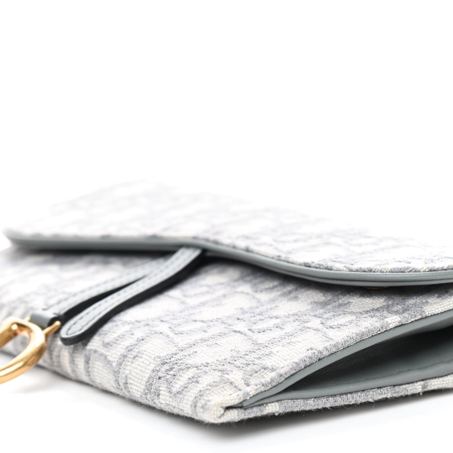 Oblique Saddle Chain Long Wallet Grey
