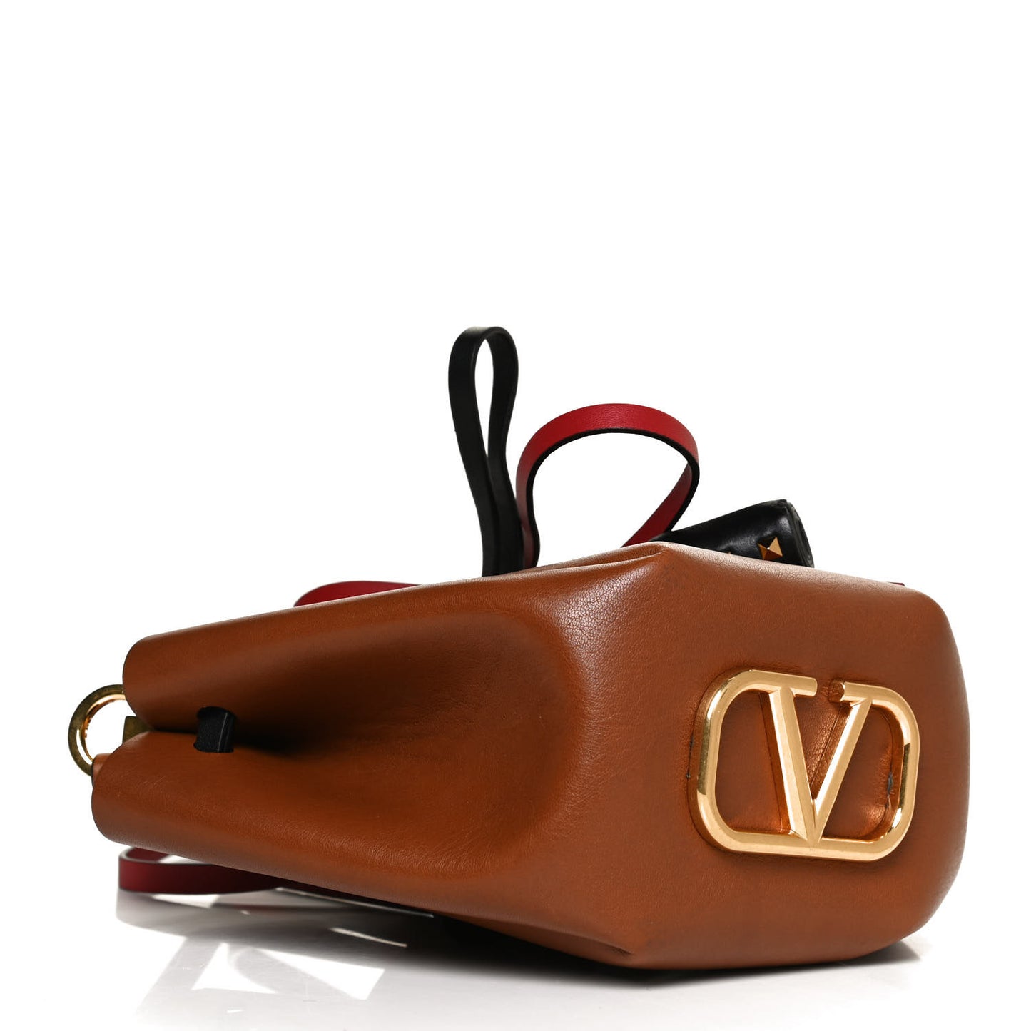 Grainy Calfskin VLogo Bucket Bag Brown