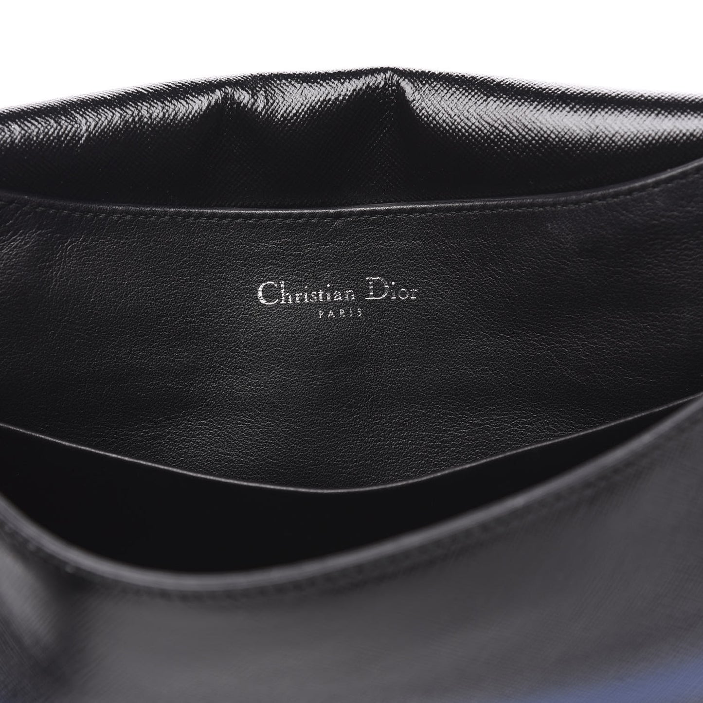 Grained Calfskin Stripe Dune Flap Black