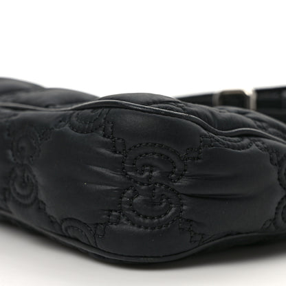 Gucci Nylon Calfskin Enamel GG Matelasse Chain Handbag Black 8 of 9