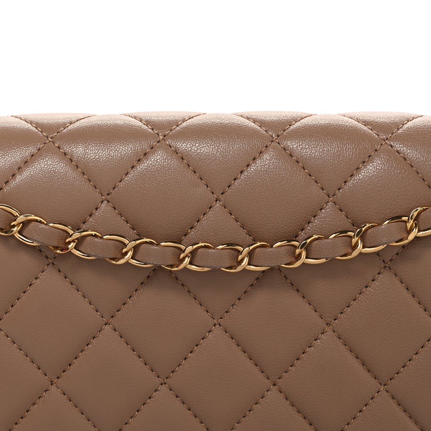 Sheepskin Quilted Vintage Mademoiselle Flap Beige