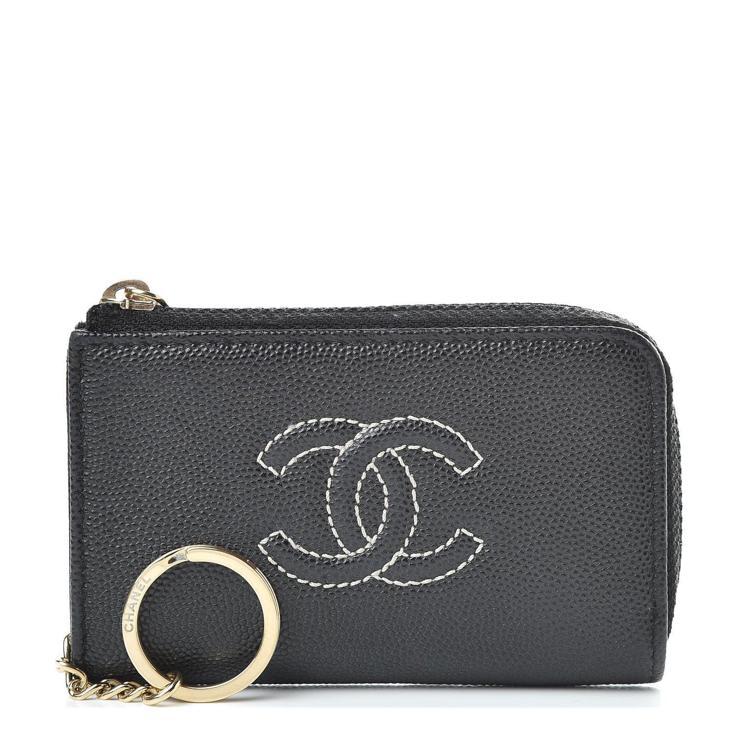 Chanel Caviar CC Key Holder Case Black 1 of 10
