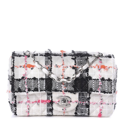 Chanel Tweed Quilted Mini Rectangular Flap Black White Pink 1 of 9