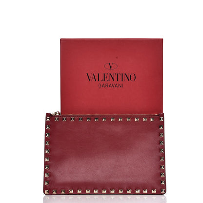 Valentino Garavani Vitello Medium Rockstud Zip Pouch Scarlet 9 of 9