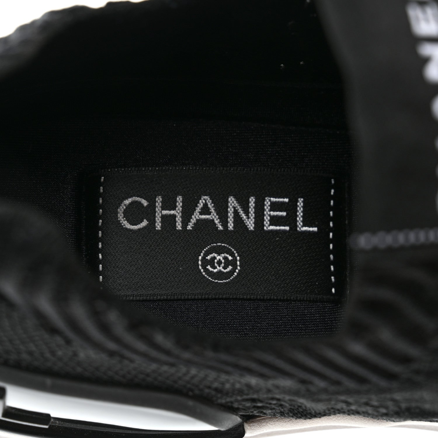 Chanel Fabric Logo Sneakers 38 Black 7 of 8