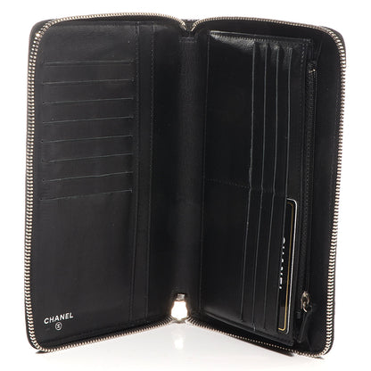 Chanel Patent Quilted Large Zip Around Organizer Wallet Black 5 of 7
