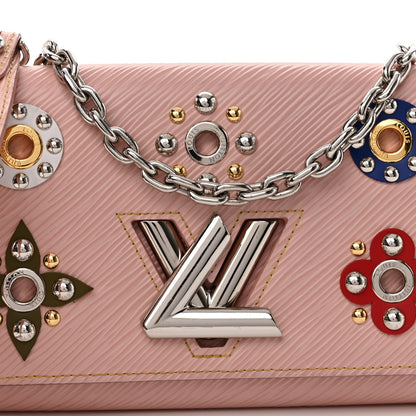 Louis Vuitton Epi Mechanical Flowers Twist Chain Wallet Rose Ballerine 7 of 13