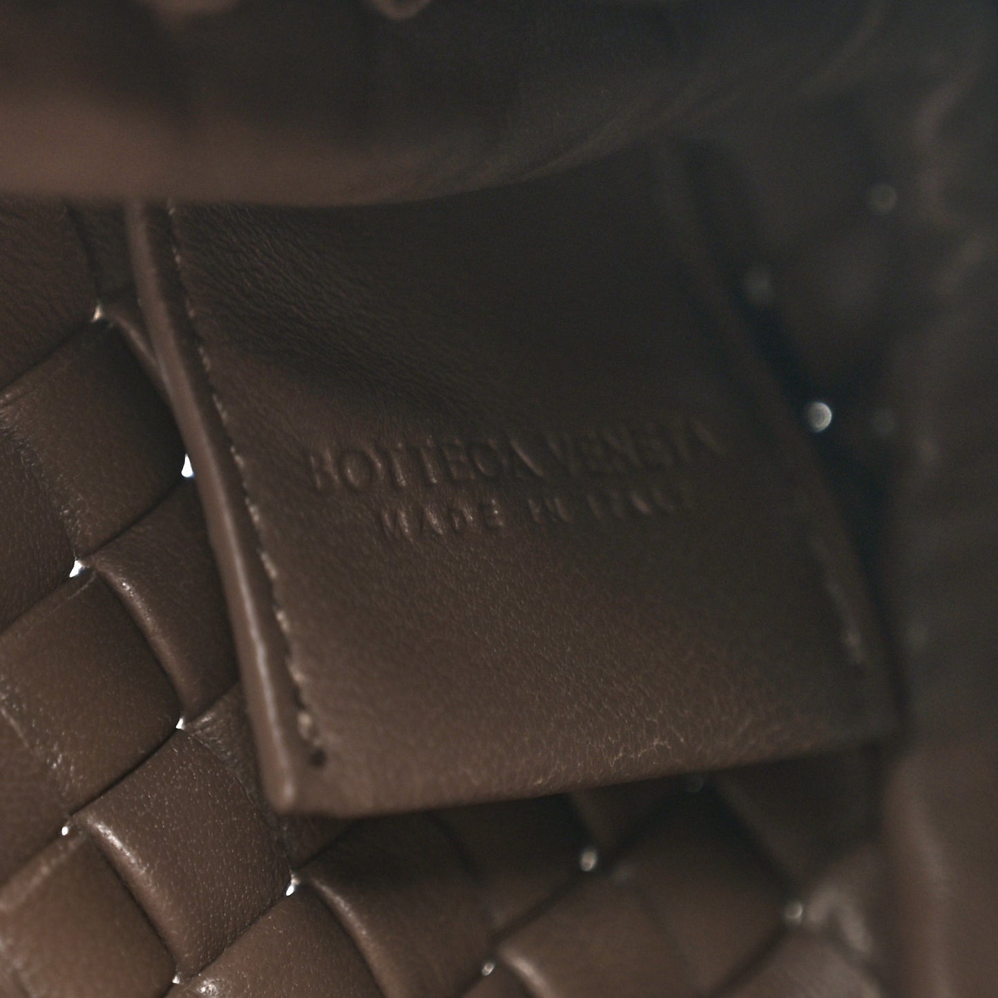 Nappa Intrecciato Mini Cobble Shoulder Bag Taupe Grey