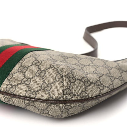 Gucci GG Supreme Monogram Web Small Ophidia Half Moon Hobo Brown 10 of 10