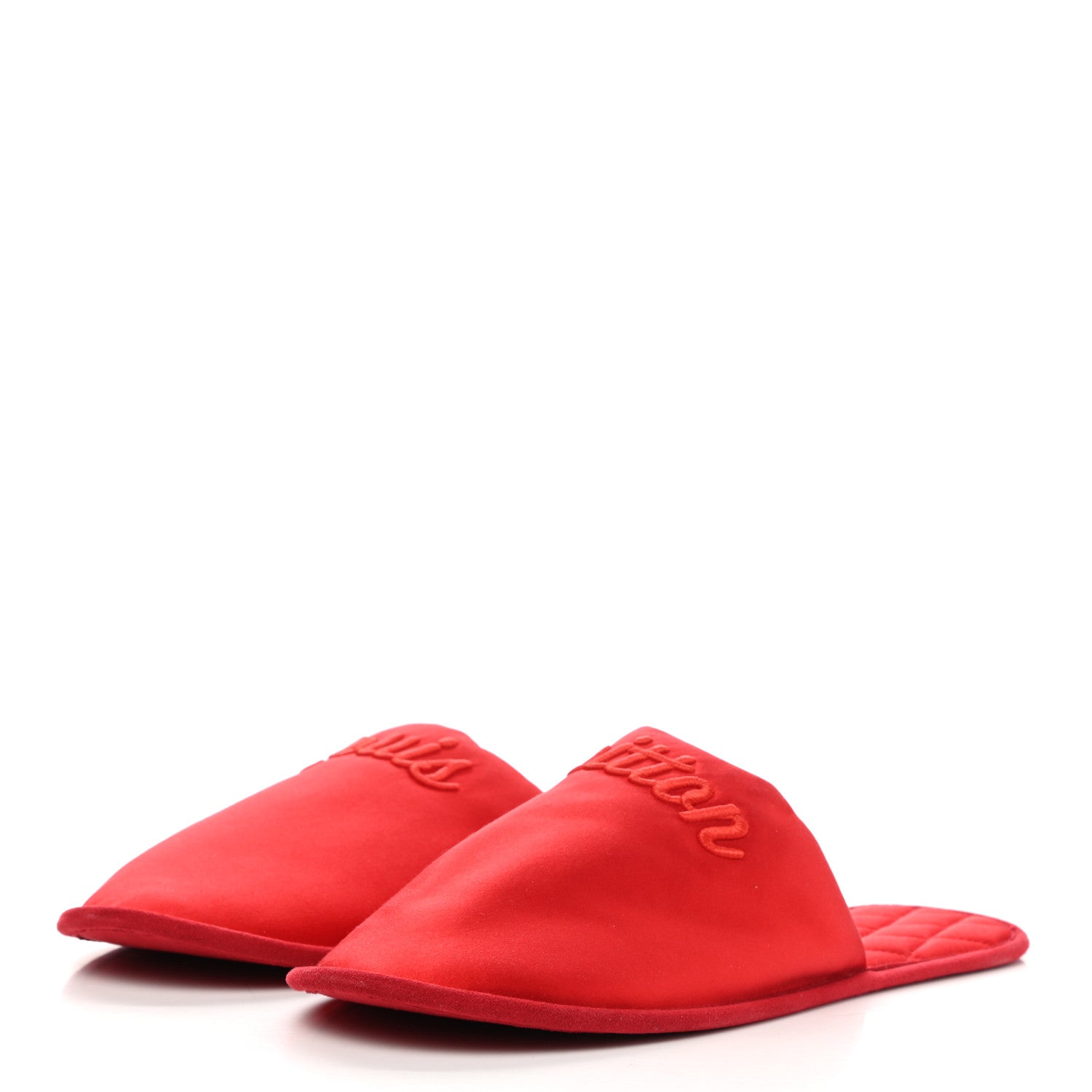Louis Vuitton Satin LV Suite Flat Mule 38-39 Red 3 of 7