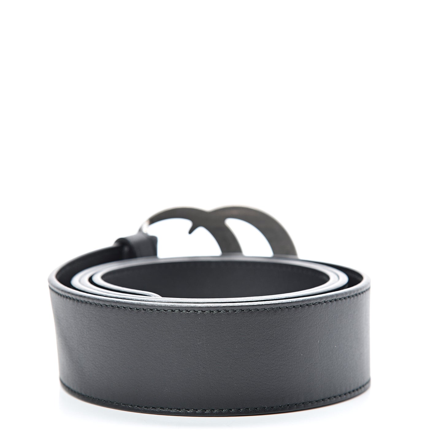 Moon Calfskin Nickel Double G 40mm Belt 85 34 Black