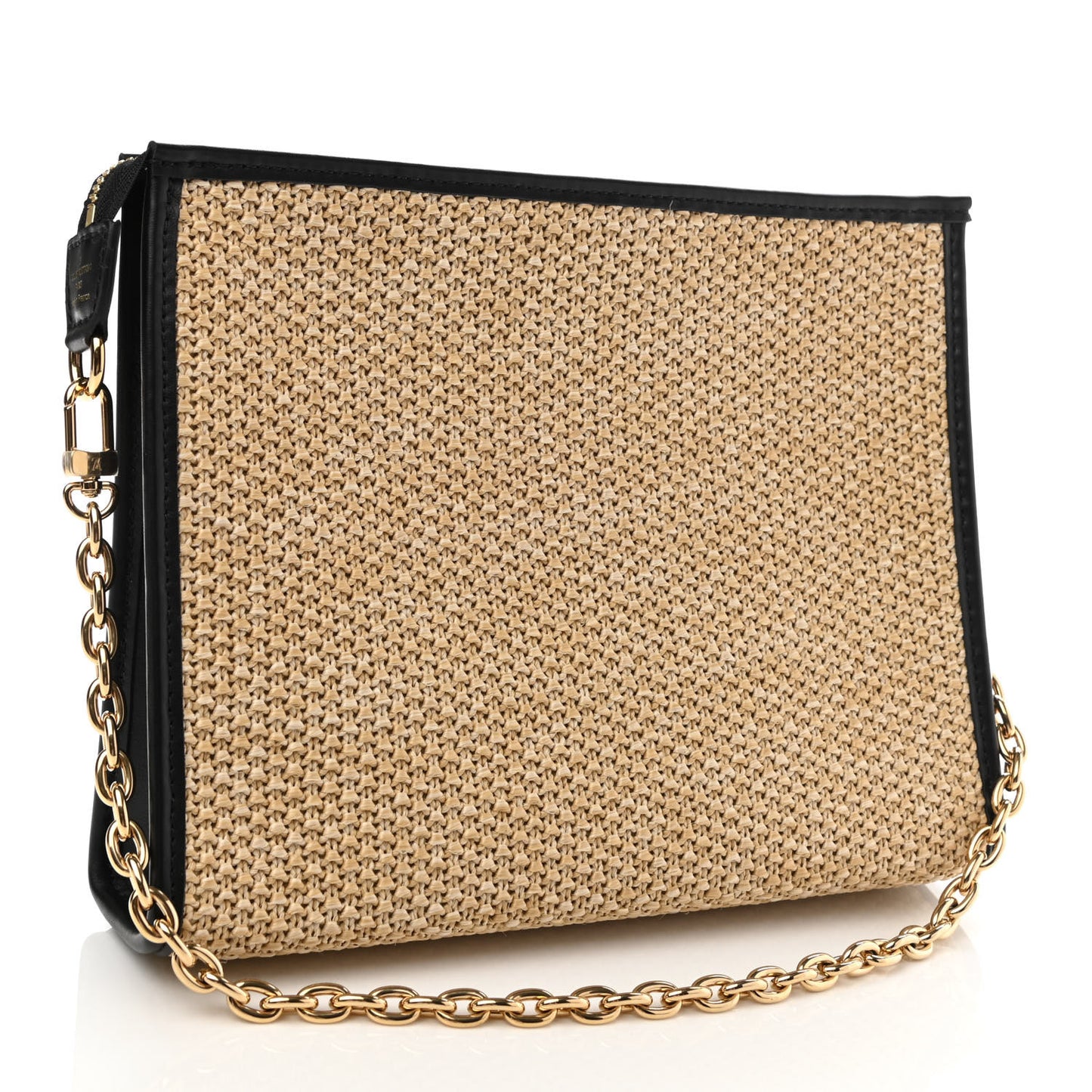 Raffia Calfskin Monogram Giant Pouch