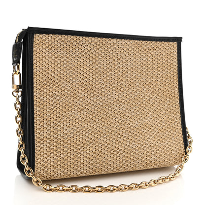 Louis Vuitton Raffia Calfskin Monogram Giant Pouch 3 of 9